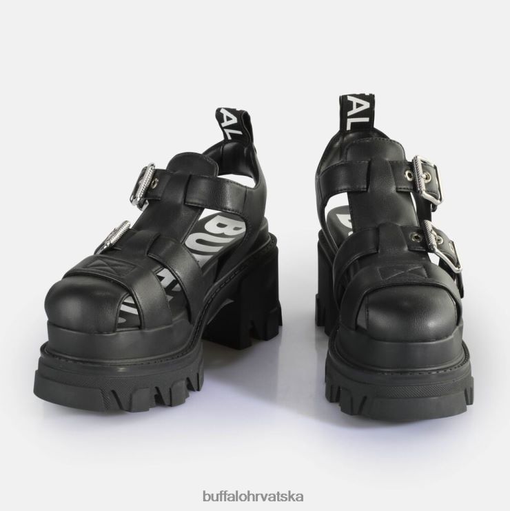 crno Buffalo riot trawl sandale s petom veganske |sandale TDD6T84